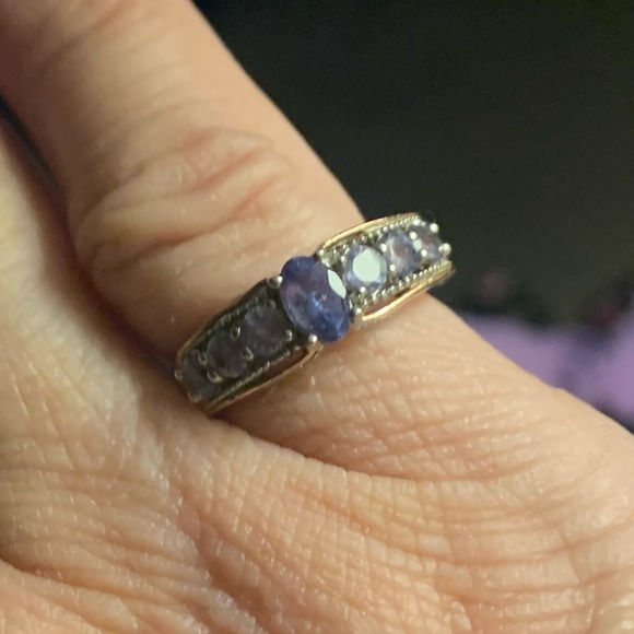 Genuine Tanzanite sterling silver ring 1 ctw - Picture 8 of 8